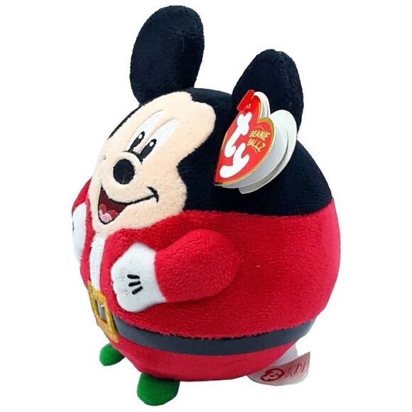 Mickey Mouse Ty Disney Beanie Ballz Santa Claus 2019 Tags Christmas Holiday 6 in - Picture 3 of 12